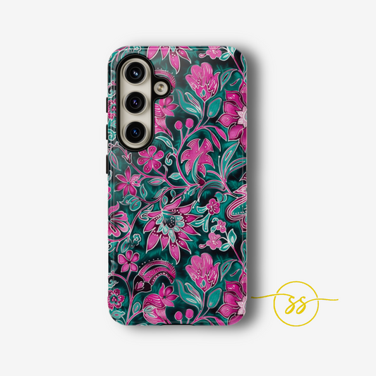 Pink flower on dark background for Galaxy