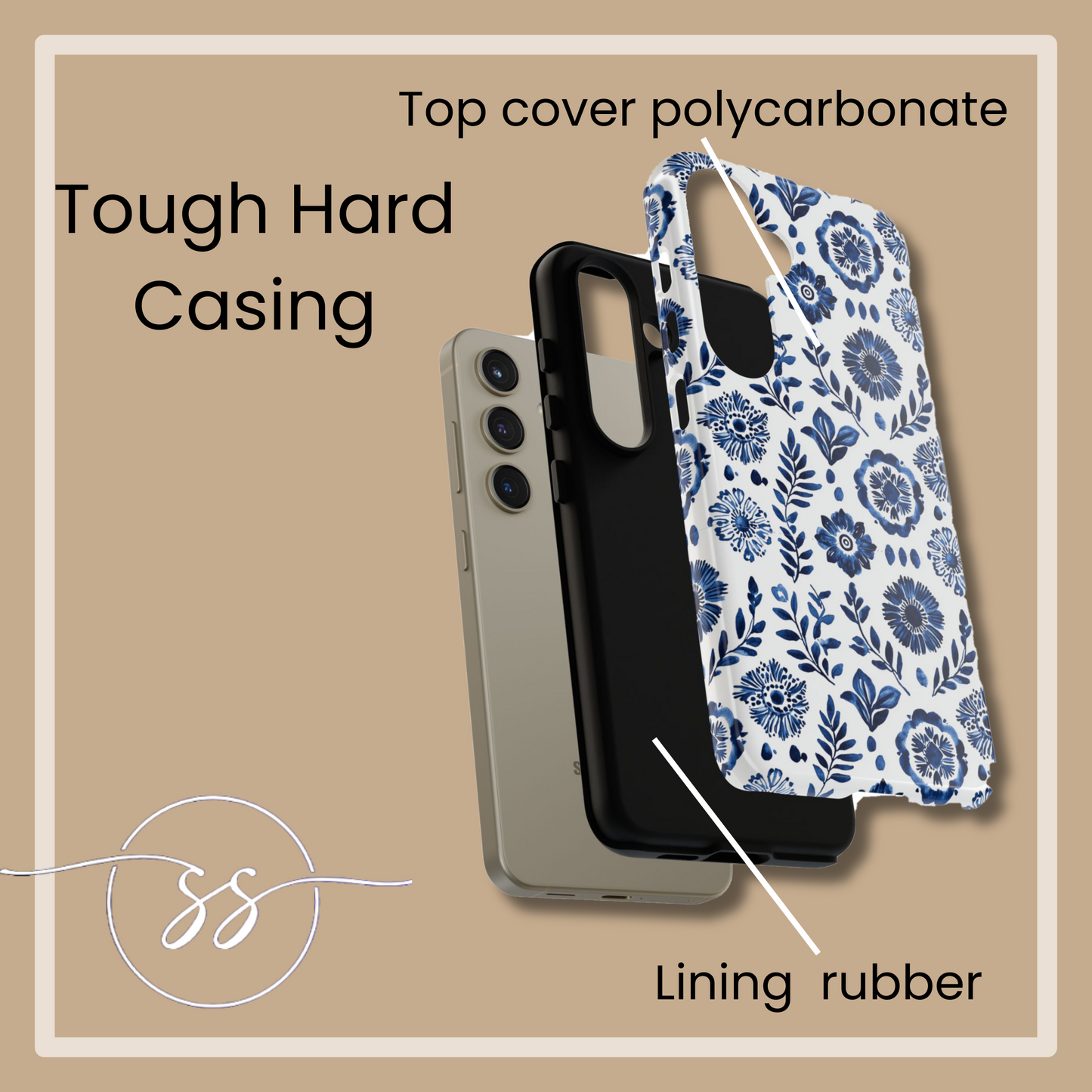 Classy Blue Motifs on white for Galaxy