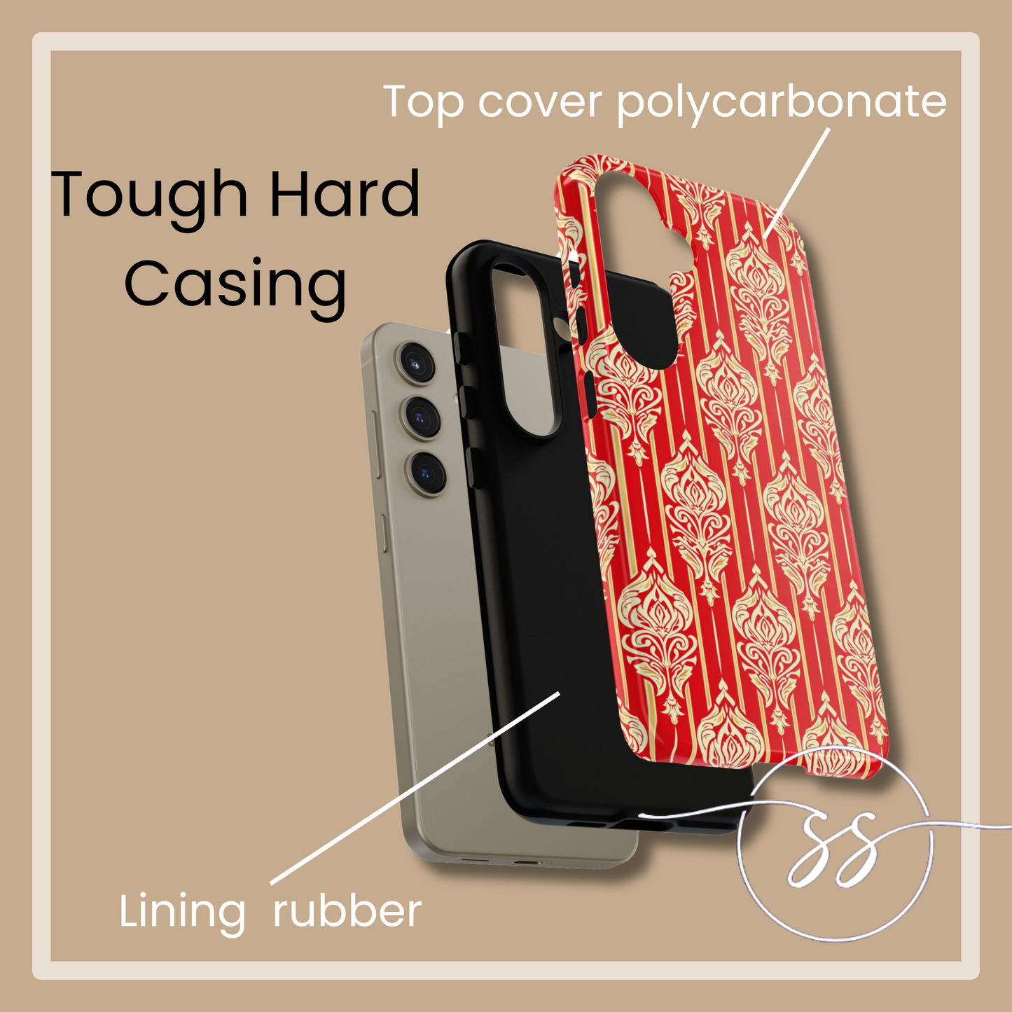 Motif of gold on red Classic Thailand design Galaxy